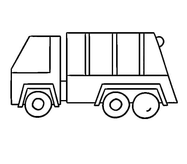 Camion Poubelle Facile coloring page