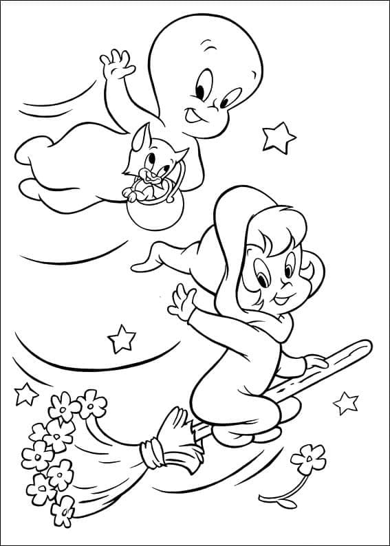 Casper avec Wendy coloring page