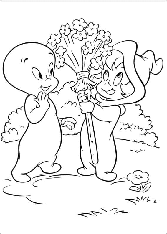 Casper et Wendy coloring page