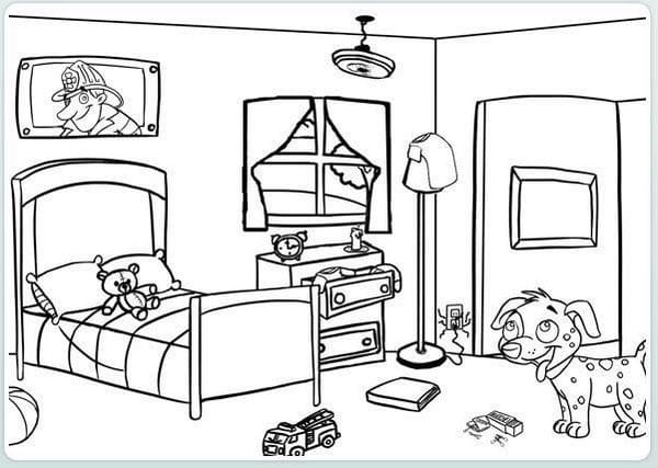 Chambre Imprimable coloring page