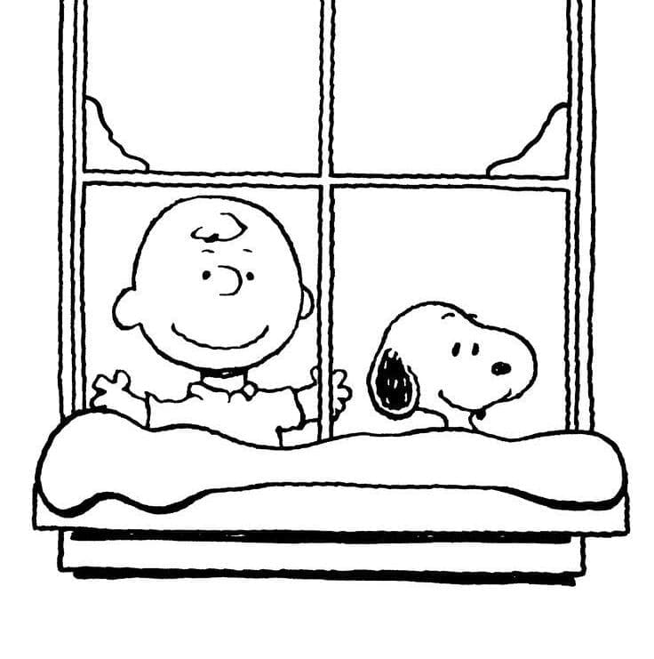 Charlie Brown avec Snoopy coloring page