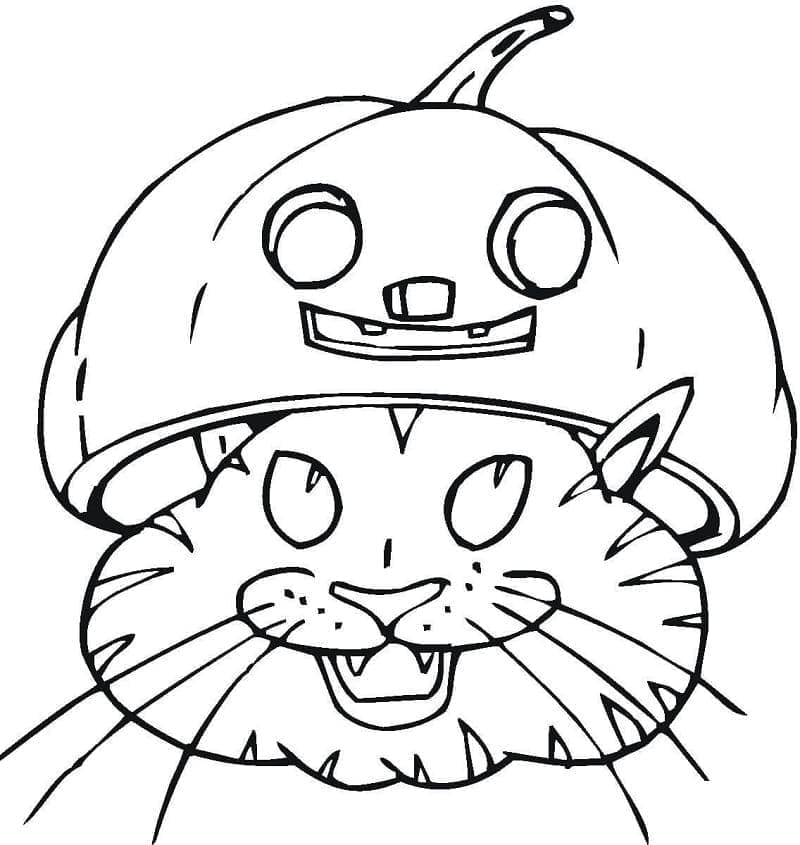 Coloriage Chat d'Halloween 3