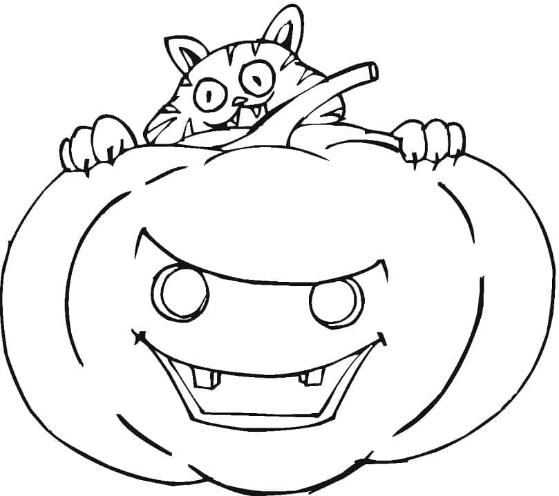 Chat d’Halloween Pour Enfants coloring page