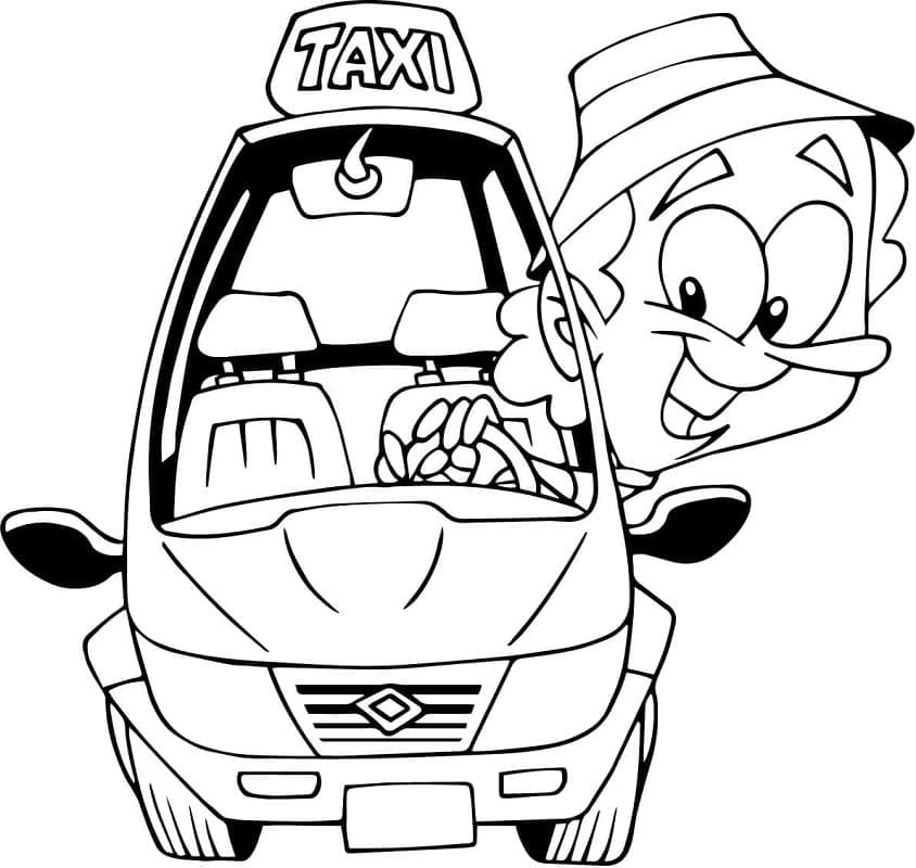 Chauffeur de Taxi Drôle coloring page