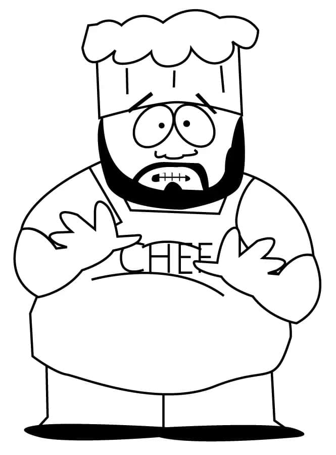 Chef dans South Park coloring page