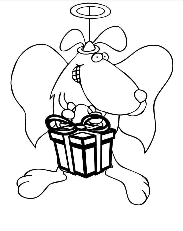 Chien Ange coloring page