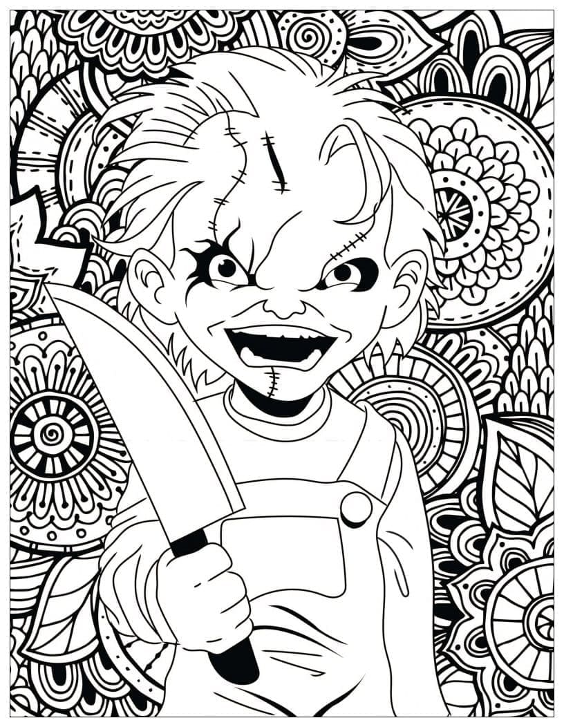 Chucky au Sourire Fou coloring page