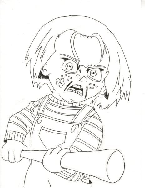 Chucky en Colère coloring page
