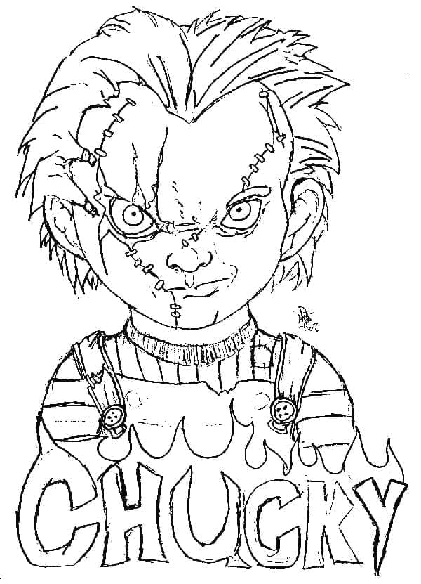 Coloriage Chucky Souriant