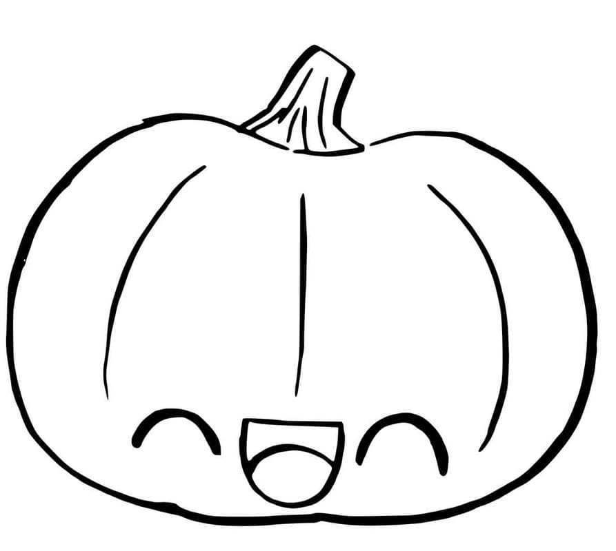 Coloriage Citrouille d'Halloween Mignonne Pour Enfants