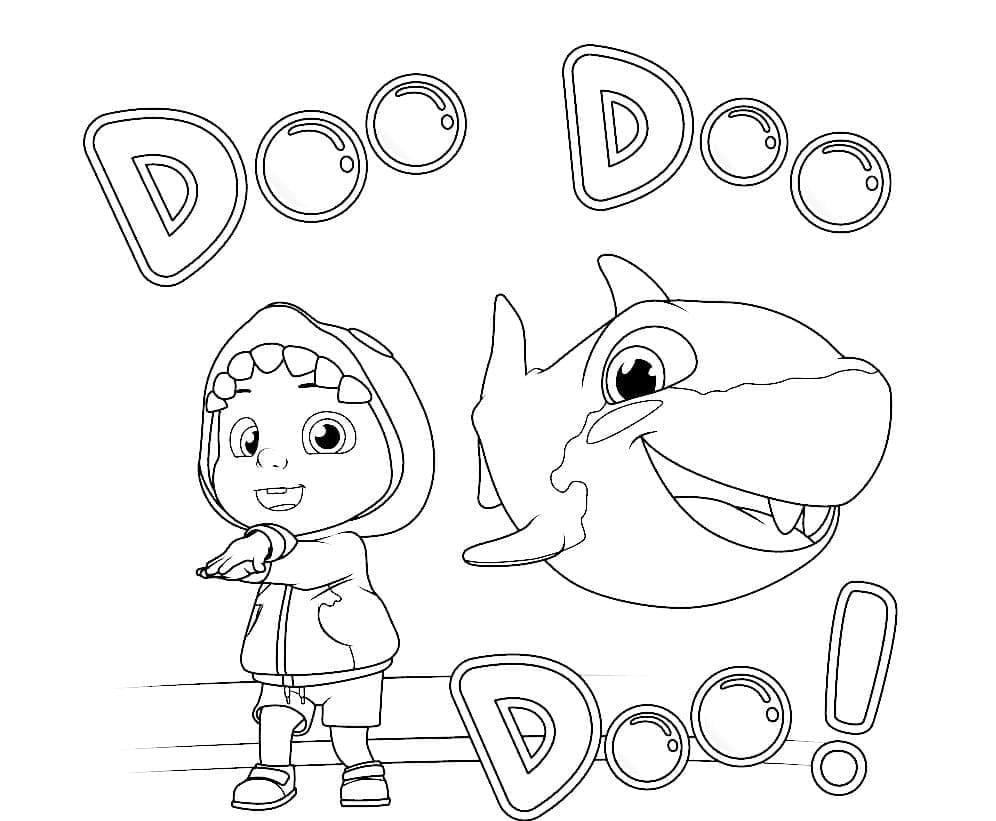 Cocomelon Baby Shark coloring page