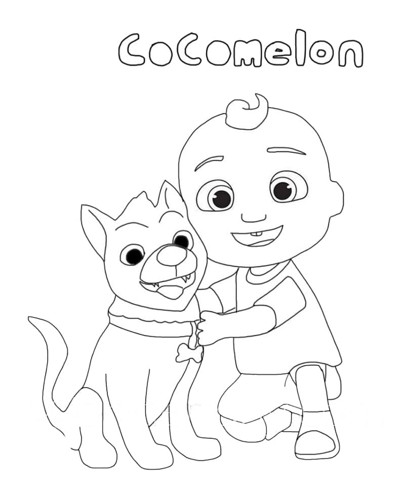 Cocomelon Bingo et JJ coloring page