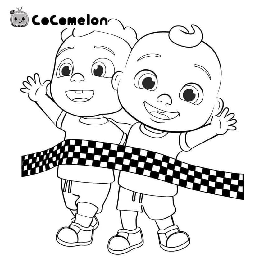 Cocomelon Cody et JJ coloring page
