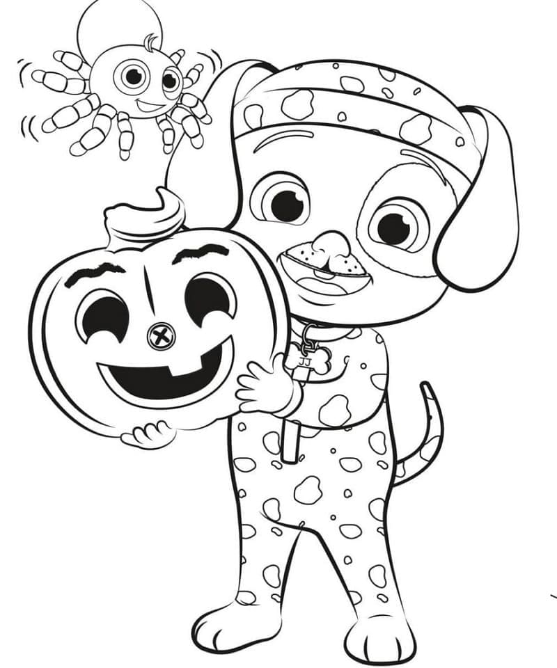 Cocomelon d’Halloween coloring page