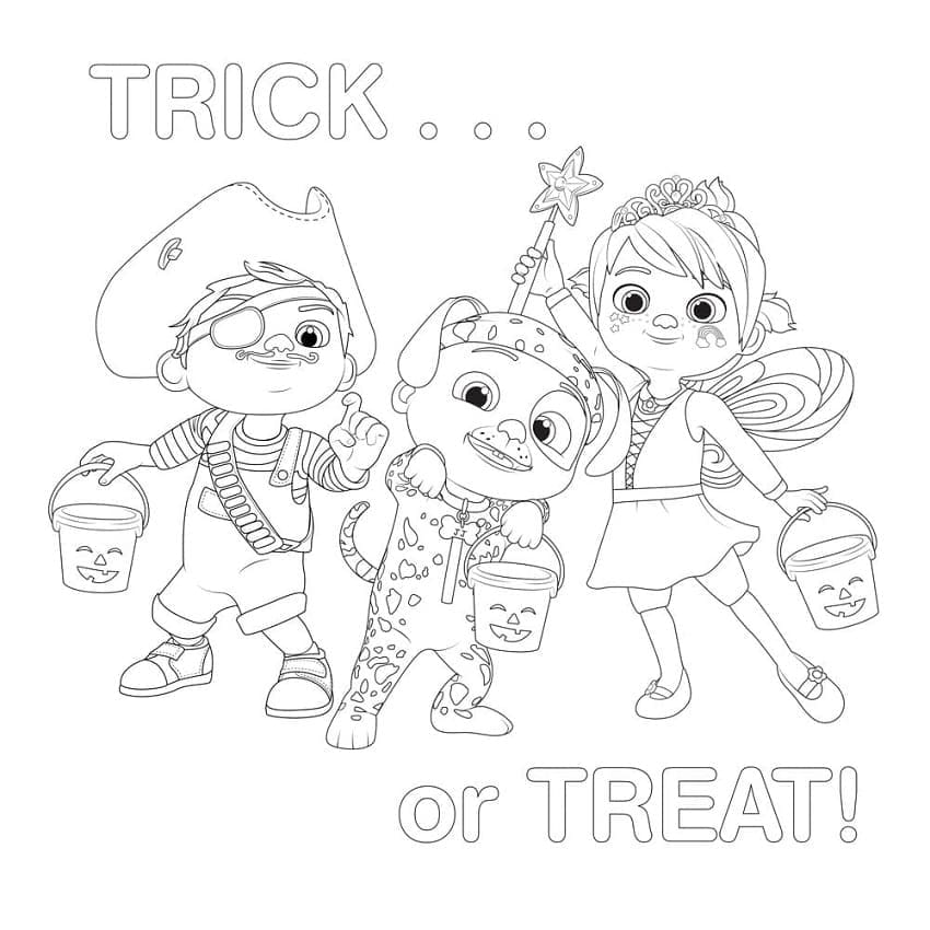 Cocomelon Halloween coloring page