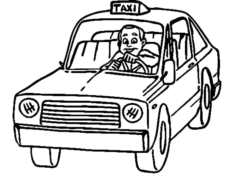 Conduite de Taxi coloring page