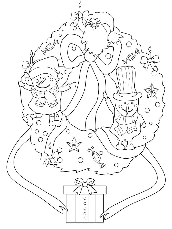 Couronne de Noël Gratuite coloring page