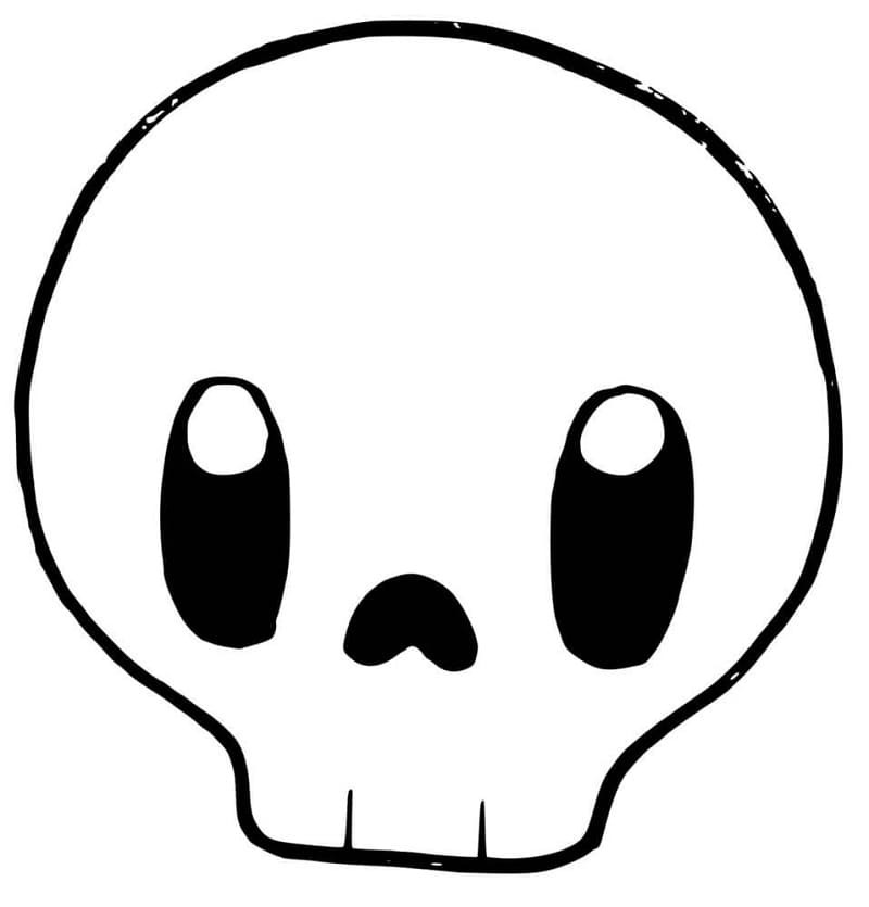 Crâne d’Halloween Mignon Pour Enfants coloring page