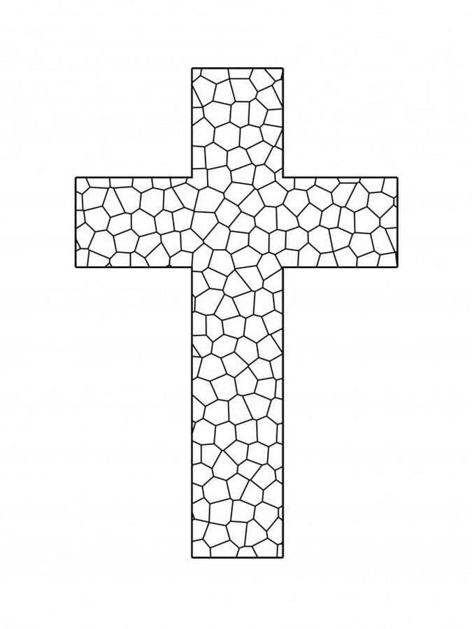 Coloriage Croix en Mosaïque