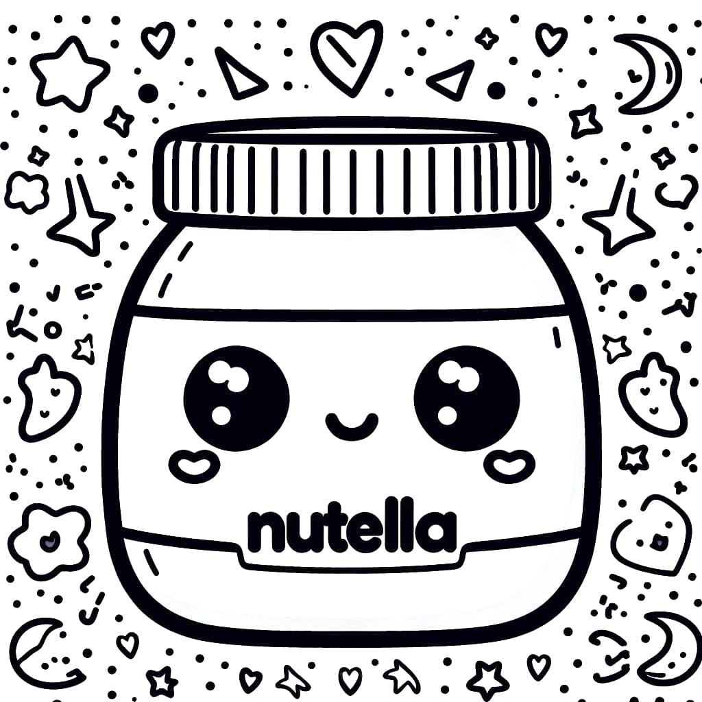Dessin de Kawaii Nutella Gratuit coloring page