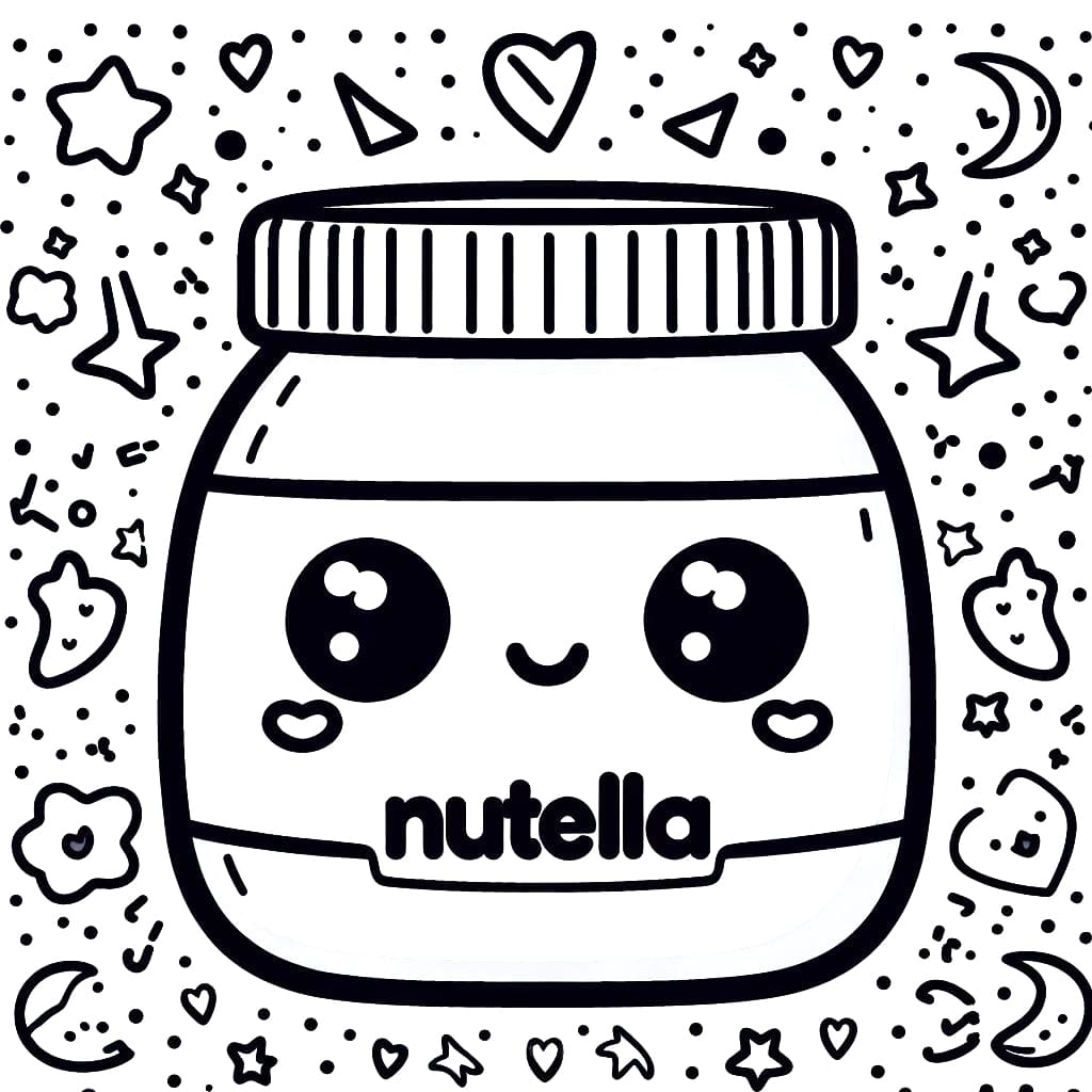 Coloriage Dessin De Kawaii Nutella Gratuit T l charger Et Imprimer 