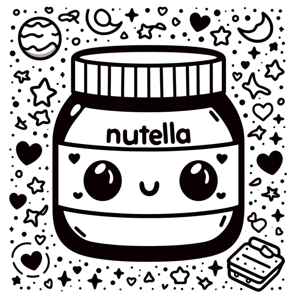 Dessin de Kawaii Nutella coloring page