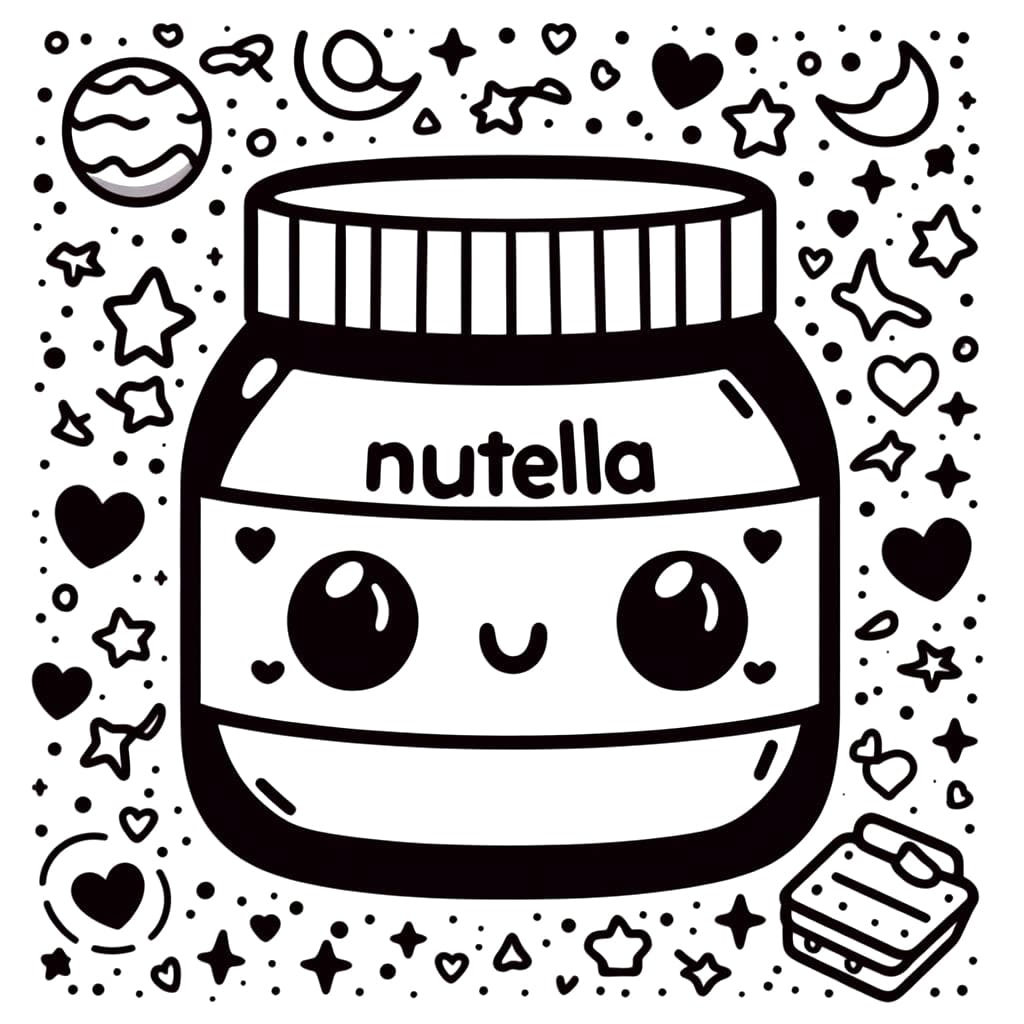 Coloriage Dessin De Kawaii Nutella T l charger Et Imprimer Gratuit 