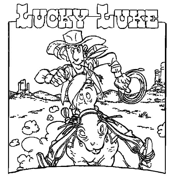Dessin de Lucky Luke Gratuit coloring page