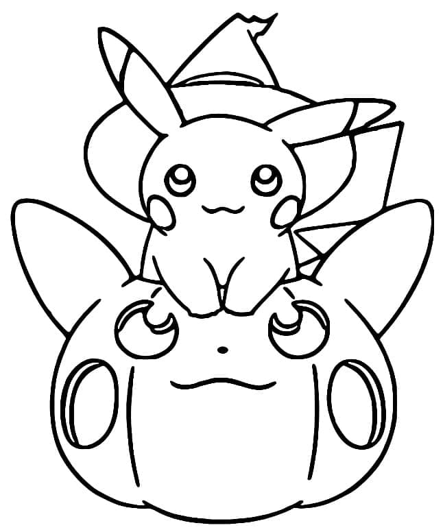 Dessin de Pikachu d’Halloween coloring page