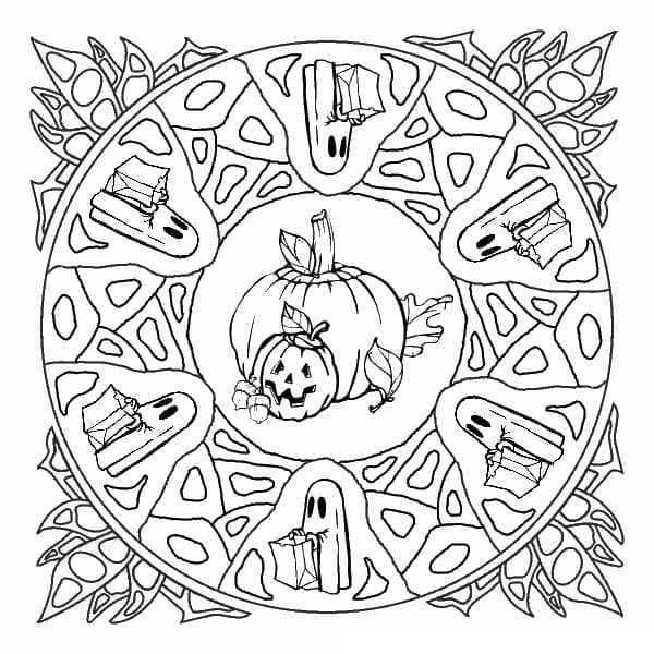 Dessin du Mandala d’Halloween coloring page