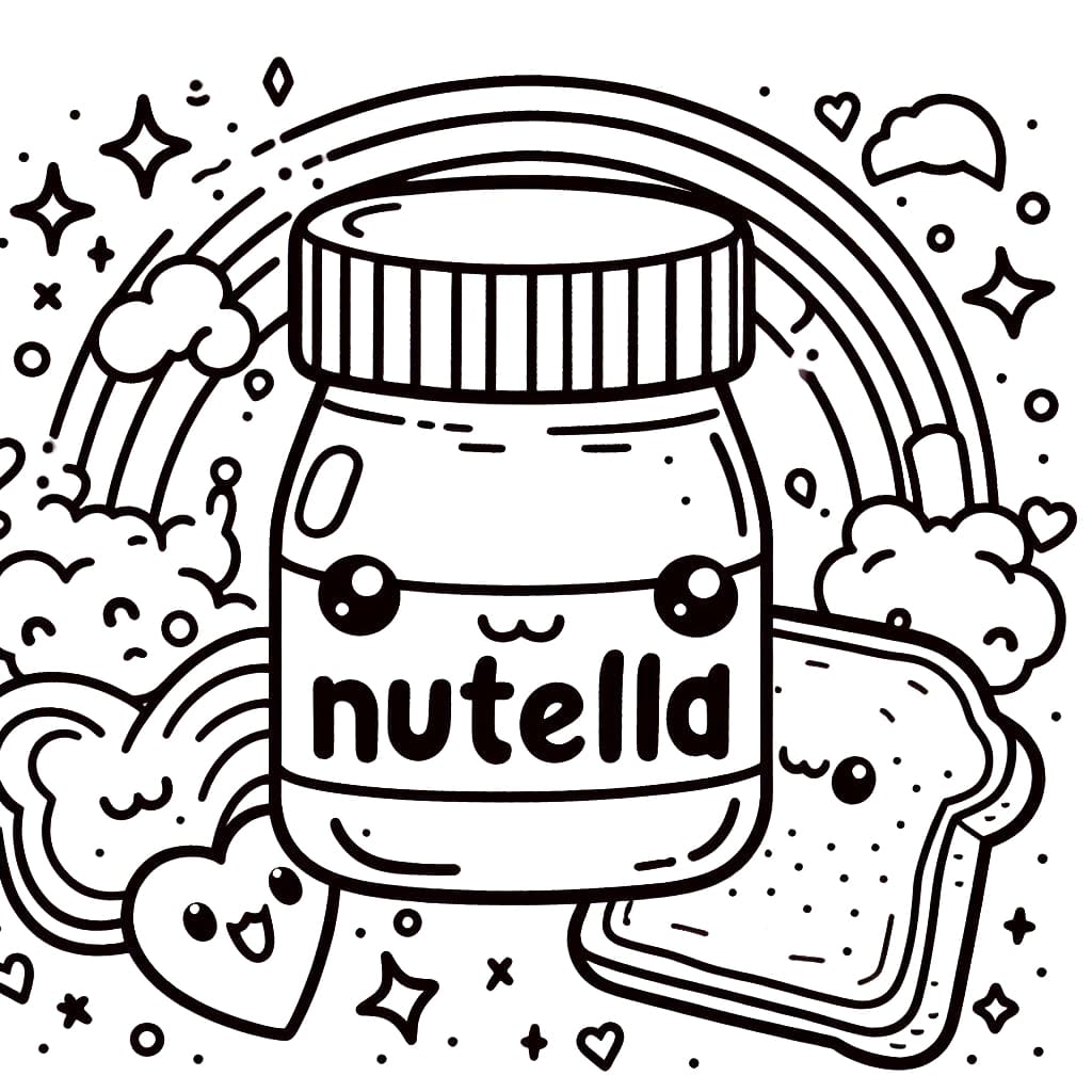 Coloriage Dessin Gratuit de Kawaii Nutella