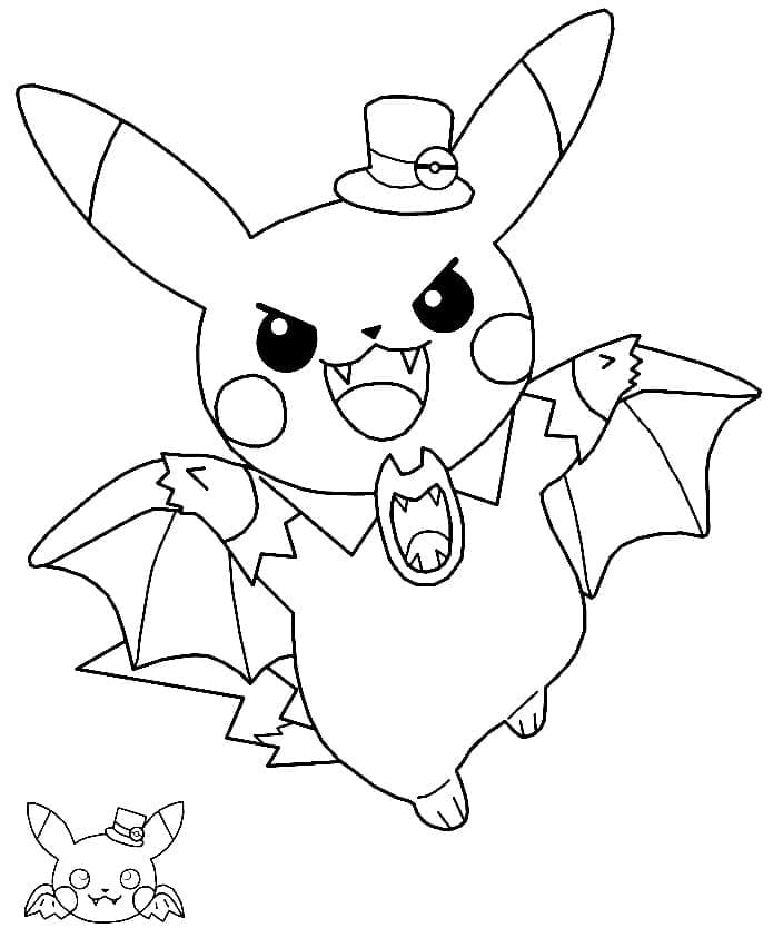 Coloriage Dessin Gratuit de Pikachu d'Halloween