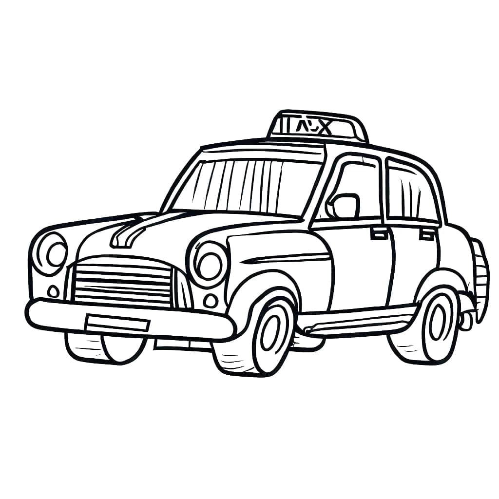 Dessin Gratuit de Taxi coloring page
