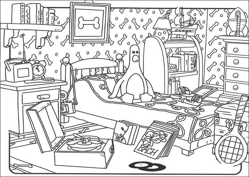 Dessin Gratuit de Wallace et Gromit coloring page