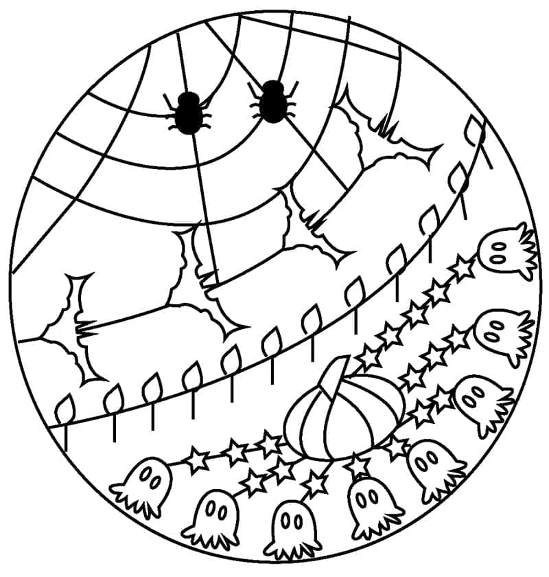 Dessin Gratuit du Mandala d’Halloween coloring page