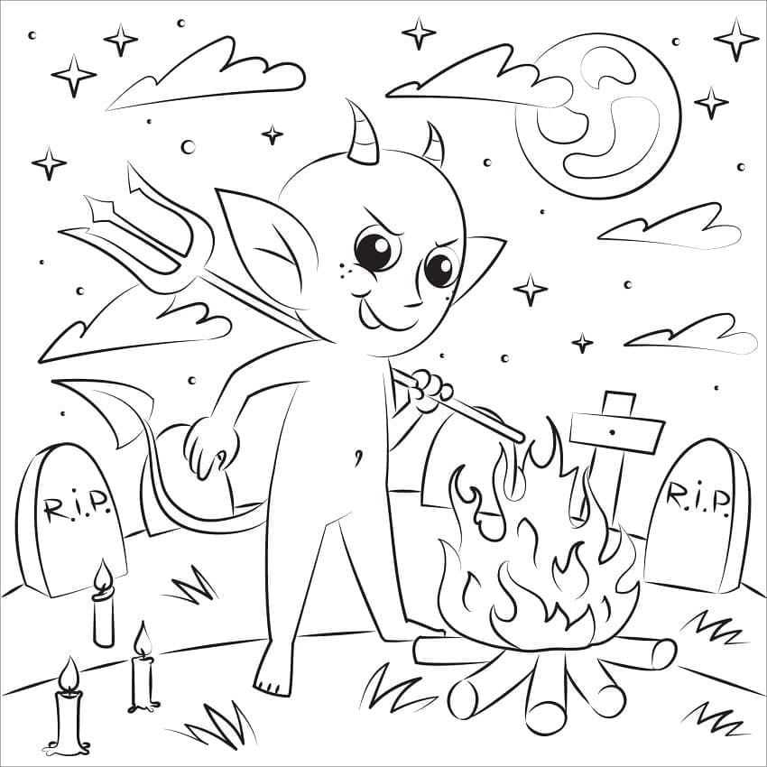 Diable d’Halloween coloring page
