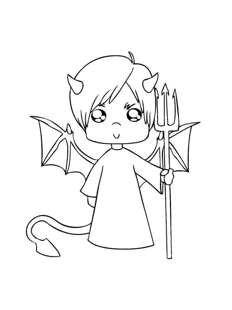 Diable Kawaii coloring page