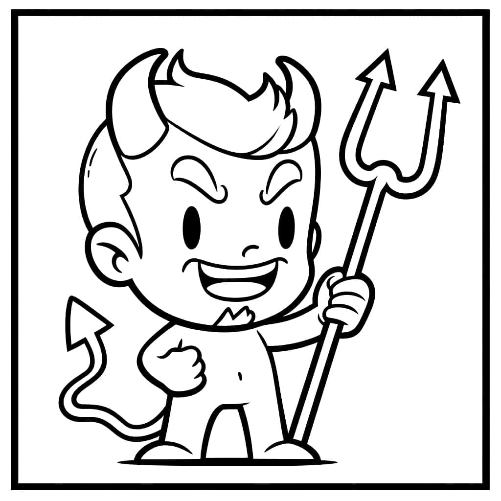 Diable Simple coloring page