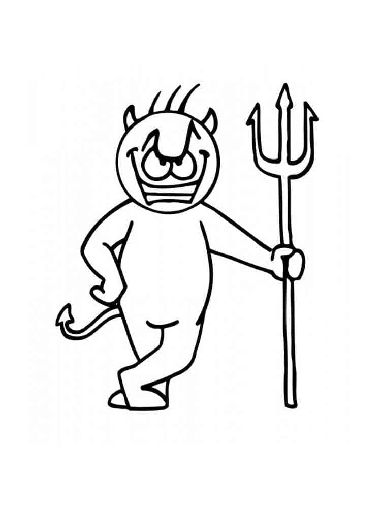 Diable Souriant coloring page