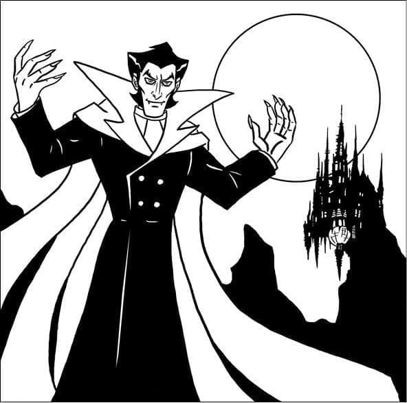 Coloriage Dracula du Dessin Animé