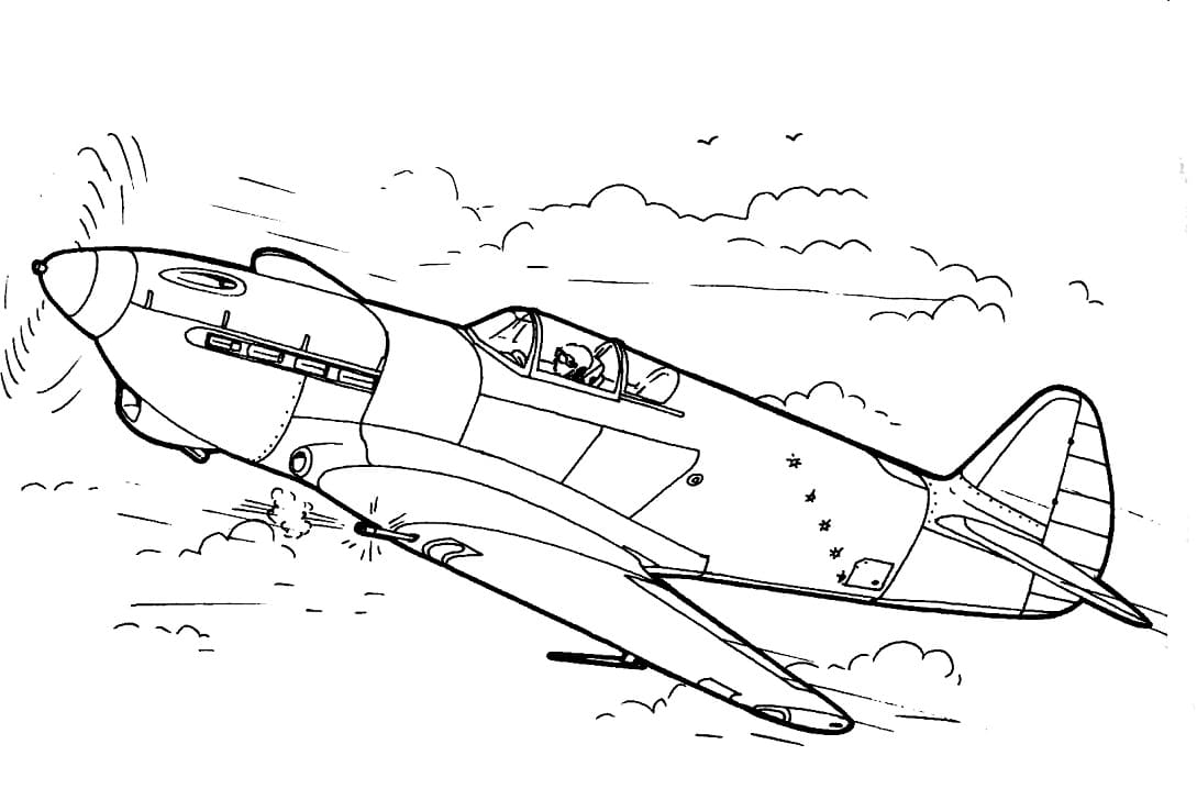 E-30 Avion de Chasse coloring page
