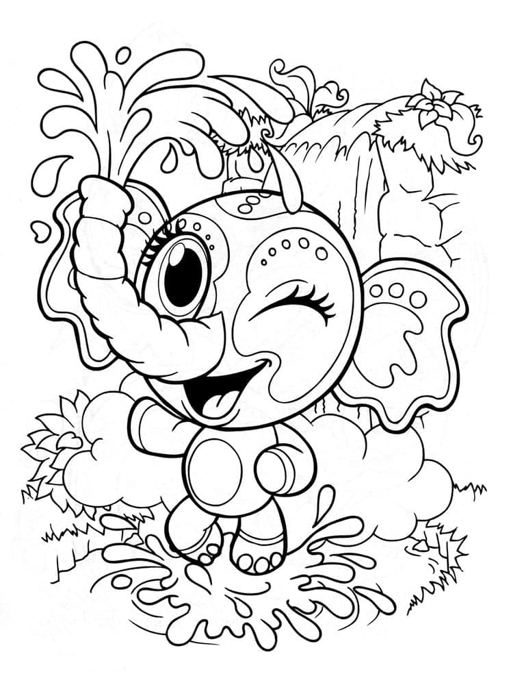Éléphant Zoobles coloring page