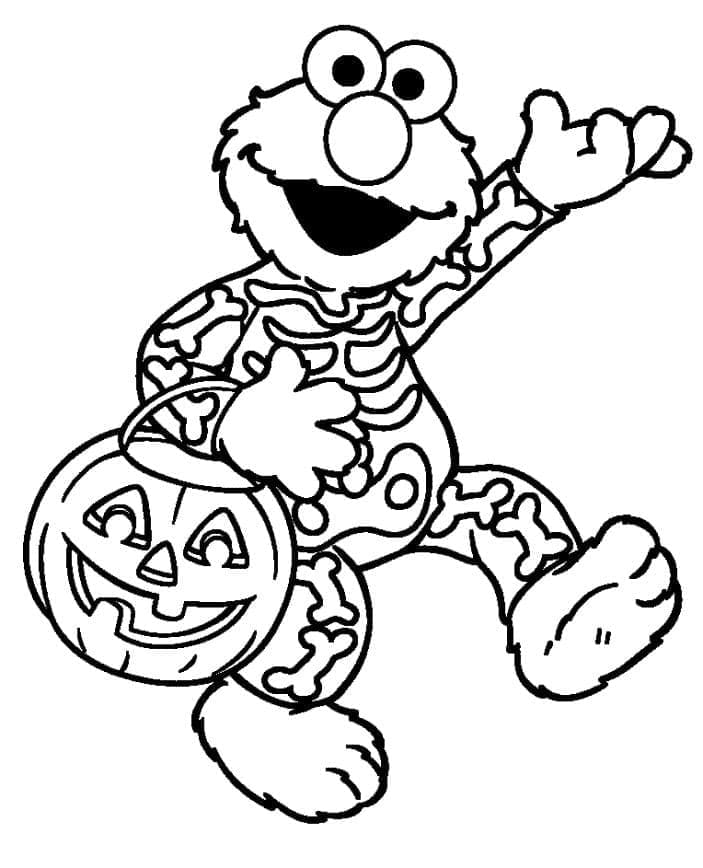 Elmo à Halloween coloring page