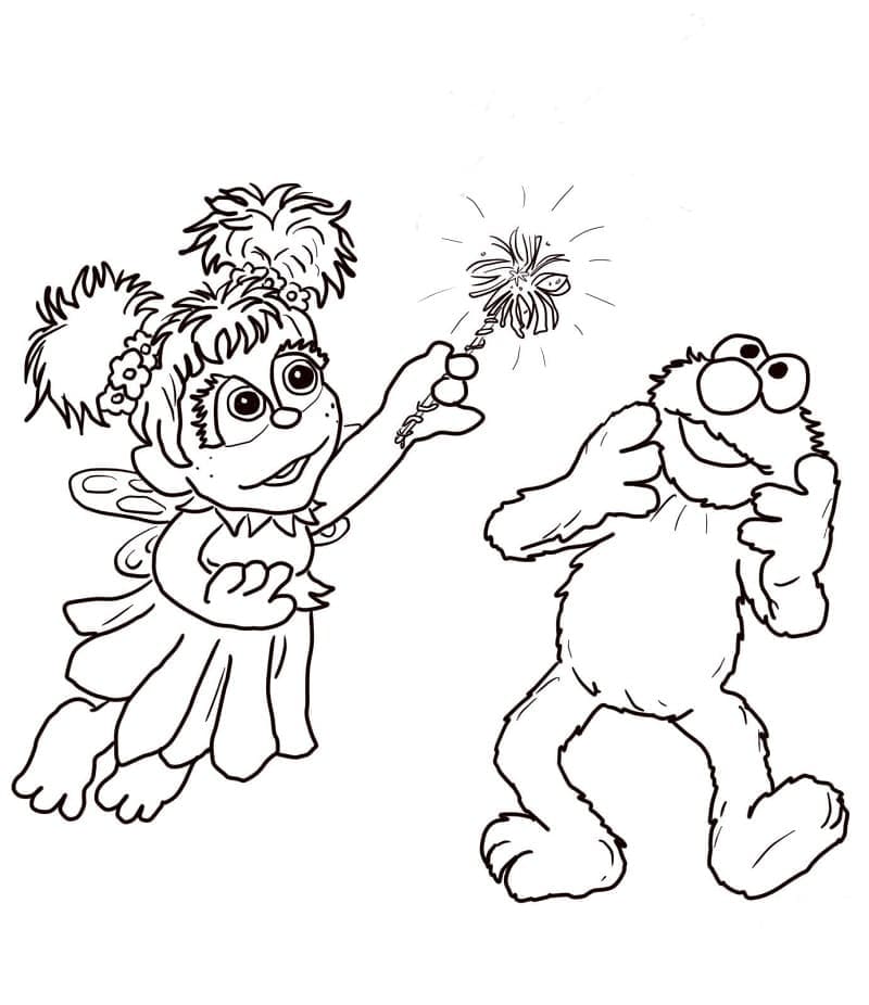 Elmo et Abby Cadabby coloring page
