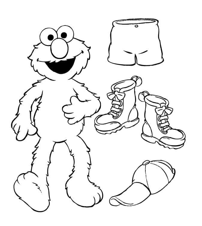 Elmo et les Vêtements coloring page