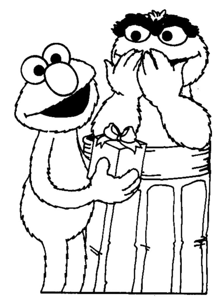 Elmo et Mordicus coloring page