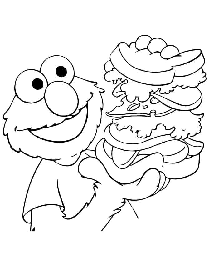 Elmo et Sandwich coloring page