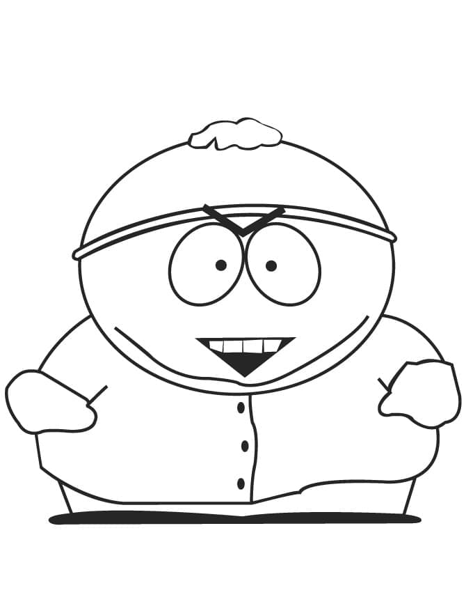 Eric Cartman dans South Park coloring page
