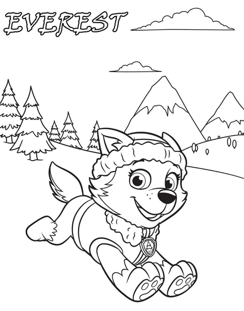 Everest Pat Patrouille Noel coloring page