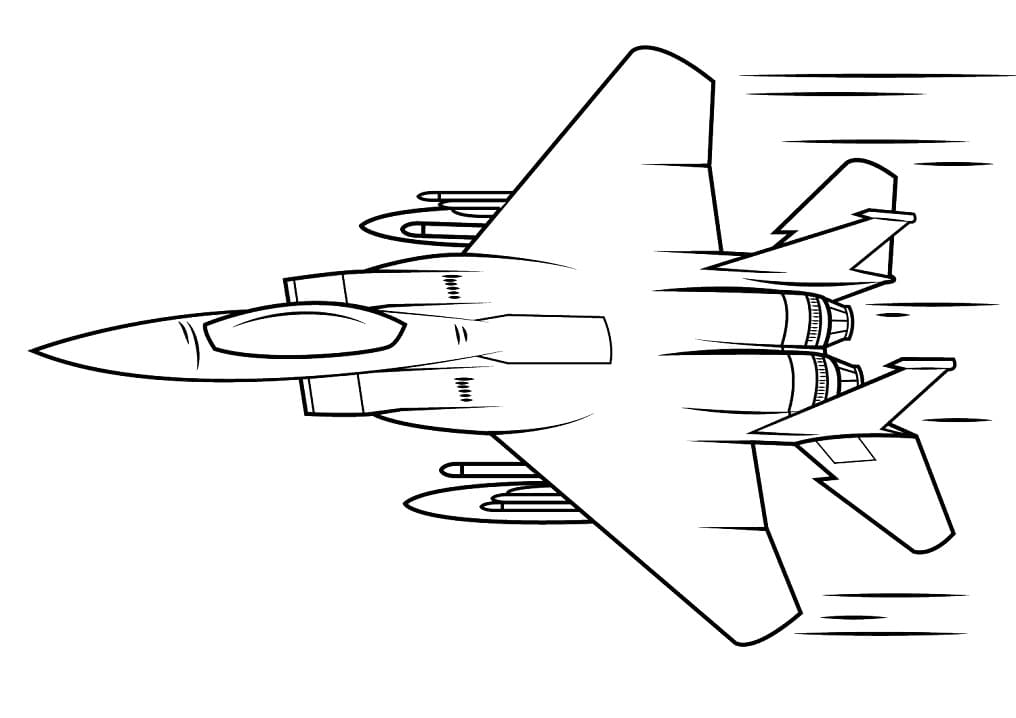 Coloriage F-15 Eagle Avion de Chasse